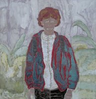 Petr Kožíšek, Milena in Paris II, 2007, 140x135 cm, tempera, email and acryl on canvas